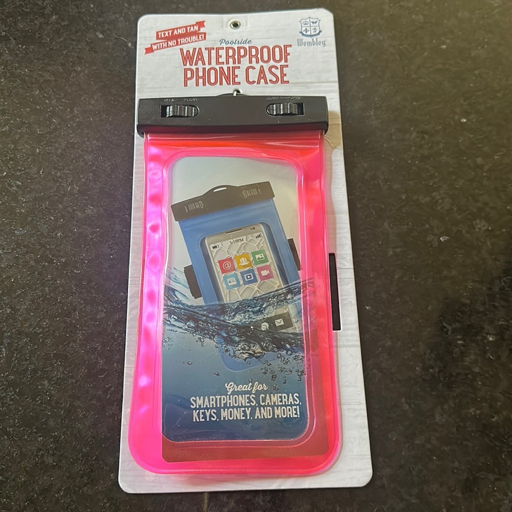 Wembley Poolside Waterproof Phone Case, Neon Pink. Brand new, in package!